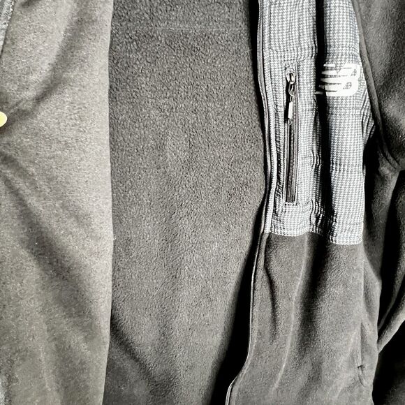 New Balance Fleece Jacket Size Small Black Grey Mock Collar Full Zip Barely Worn - Picture 7 of 13